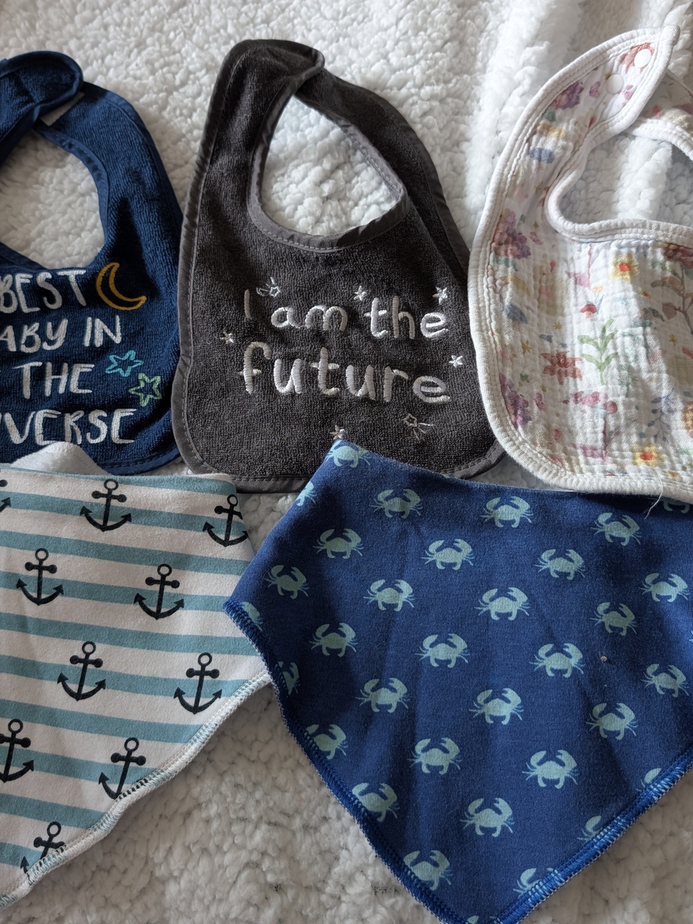 I am the future Gray Baby Bib - Unbranded